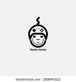 Diseño del logotipo de juegos de monos, juego de mono de la línea del logotipo