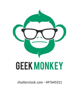 MONKEY GEEK LOGO ICON SYMBOL TEMPLATE EMBLEM