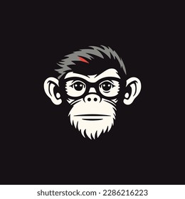 monkey geek logo vector editable