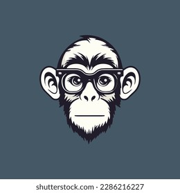 monkey geek logo vector editable