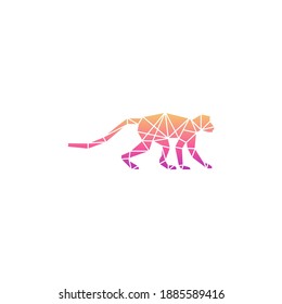 monkey geometric gradation color style. animal vector illustration. animal wall art