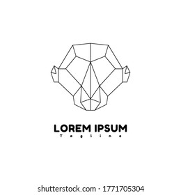 monkey geometry vector design template illustration