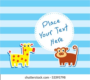 monkey and giraffe tag