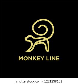 monkey gold line unique animal logo icon designs icon vector
