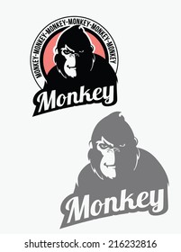 Monkey, gorilla badge