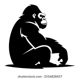 monkey gorilla chimpanzee logo creative and original for your business or company logotype vector illustration isolated on white background