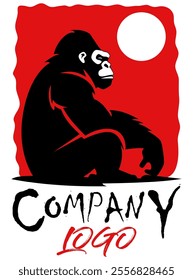 monkey gorilla chimpanzee logo creative and original for your business or company logotype vector illustration isolated on white background