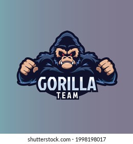 Logo de la mascota Mono o Gorila e Sport para equipo de juegos