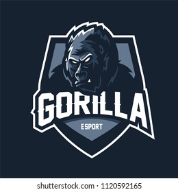 monkey gorilla esport gaming mascot logo template