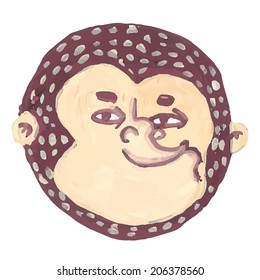 monkey, gouache
