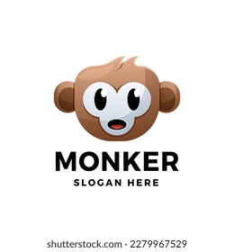 Monkey Gradient Logo Vector Icon Illustration