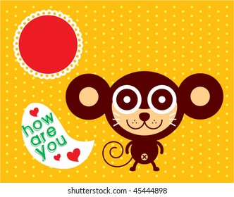 monkey greeting card