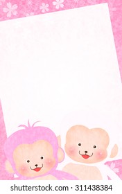 Monkey greeting cards background