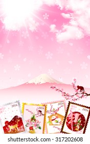 Monkey greeting cards background