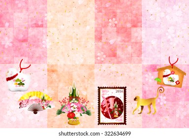 Monkey greeting cards background