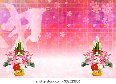 Monkey greeting cards cherry background