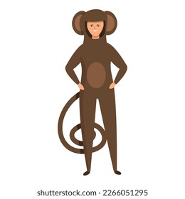 Monkey halloween animal costume icon cartoon vector. Cute child. Fancy mascot
