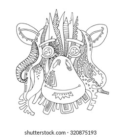 the monkey hand drawing outline cartoon isolated on the white background