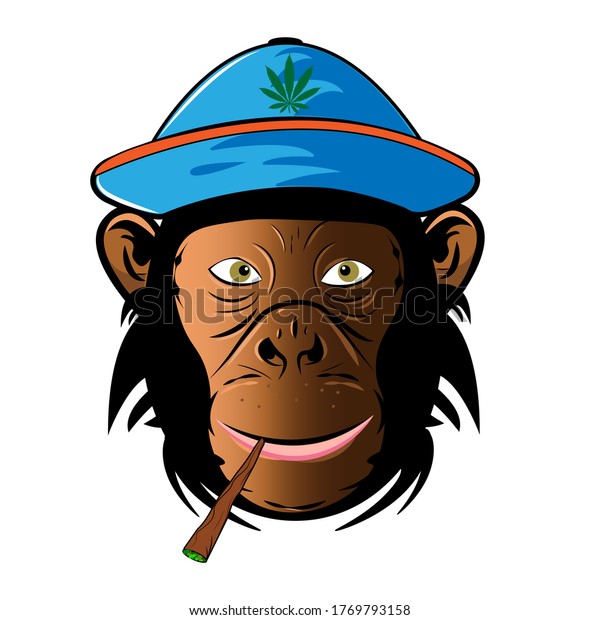 Monkey Hat Blunt Monkey Hat Smoking Stock Vector (Royalty Free) 1769793158