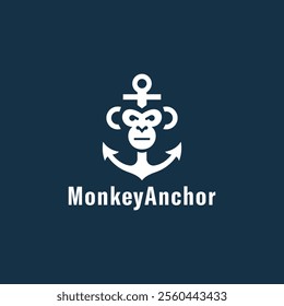 Monkey head and anchor logo.