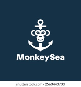 Monkey head and anchor logo.