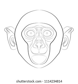 monkey head. animal face in the vector illustration