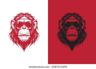 Monkey head artwork design illustration