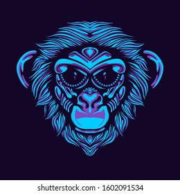monkey head artwork illustration design