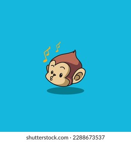 
Monkey Head Character Singing Icon