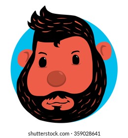 Monkey head doodle art