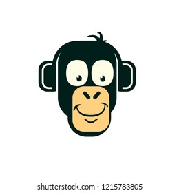 Monkey head with ears or headphones.
