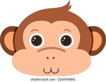 Monkey head in flat style illustration