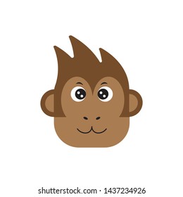 Monkey head icon. Chimp head cartoon isolated colored vector illustration 