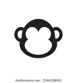 monkey head icon - on white background