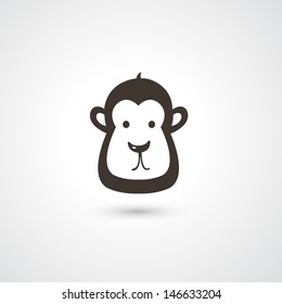 Monkey head icon vector