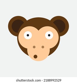 monkey head illustration with confused expression