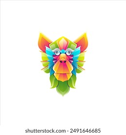 monkey head illustration design with a colorful appearance