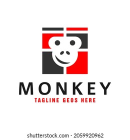 monkey head inspiration illustration logo design
