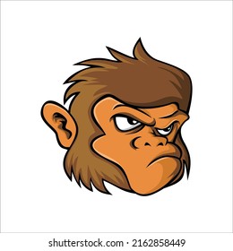 Monkey Head Logo. Ape Mascot And Character.