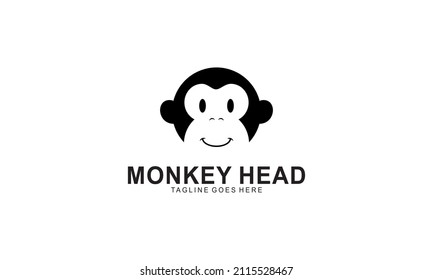 monkey head logo with color black 