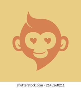 Monkey Head Logo Design Concept Vector. Primate Head Logo Design