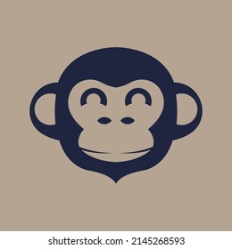 Monkey Head Logo Design Concept Vector. Primate Head Logo Design