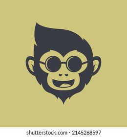 Monkey Head Logo Design Concept Vector. Primate Head Logo Design