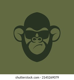 Monkey Head Logo Design Concept Vector. Primate Head Logo Design