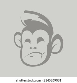 Monkey Head Logo Design Concept Vector. Primate Head Logo Design