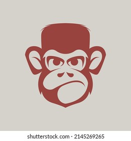 Monkey Head Logo Design Concept Vector. Primate Head Logo Design