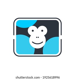 monkey head logo design eps