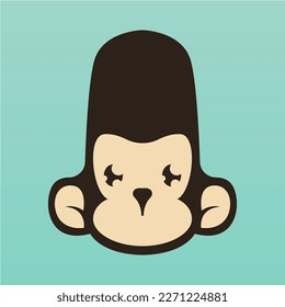 Diseño del logo de la cabeza de un mono. Cara de mono para tu avatar y foto de perfil en medios sociales. Vector del logotipo de la cabeza del mono.