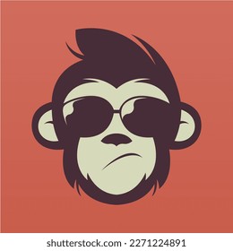 Monkey head logo design  Monkey face for your avatar   social media profile picture  Monkey head logo vector 