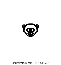 Monkey head logo design isolated simple flat